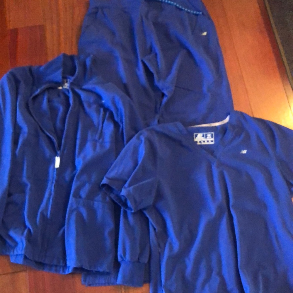 Unbranded Women's Royal Blue Scrub Top and Jacket Set